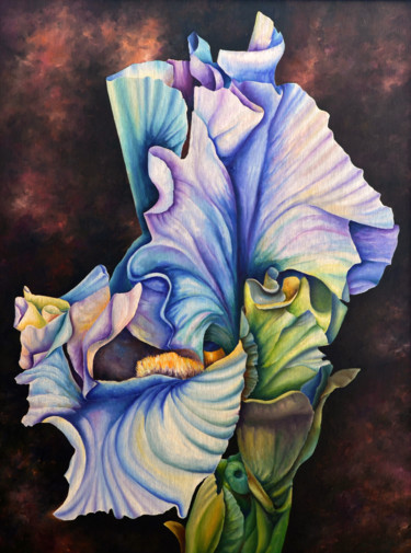 Painting titled "Iris" by Irina Laskin, Original Artwork, Oil