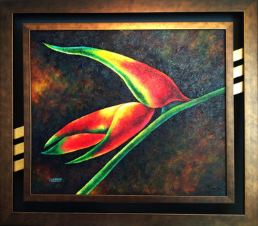 Painting titled "Bird-of-paradise" by Irina Laskin, Original Artwork, Oil