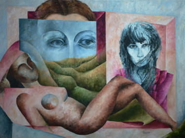 Painting titled "Composition-3" by Irina Laskin, Original Artwork, Oil