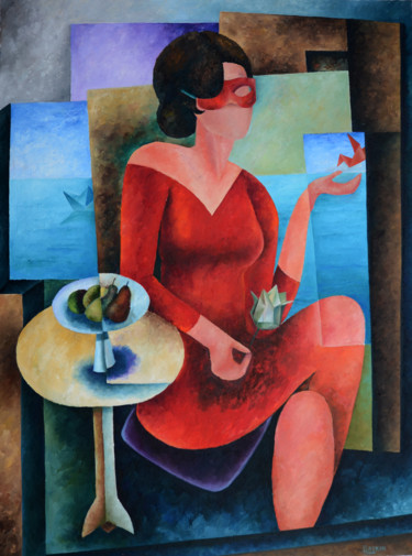 Painting titled "Mystique" by Irina Laskin, Original Artwork, Oil