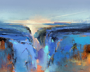 Painting titled "Blue Canyon" by Irina Laube, Original Artwork, Acrylic