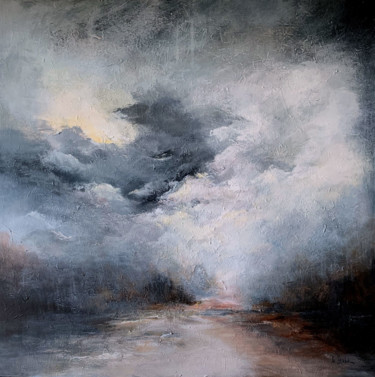 Pintura intitulada "Turbulenter Himmel" por Irina Laube, Obras de arte originais, Acrílico