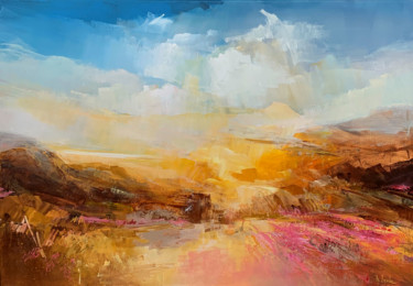 Painting titled "Golden dune" by Irina Laube, Original Artwork, Acrylic