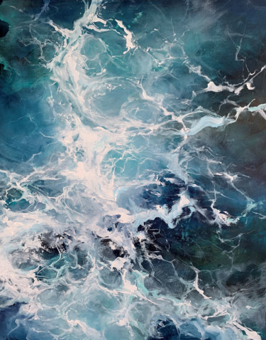 Картина под названием "Ocean cubes II" - Irina Laube, Подлинное произведение искусства, Акрил