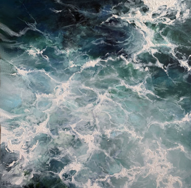Картина под названием "Ocean cubes I" - Irina Laube, Подлинное произведение искусства, Акрил