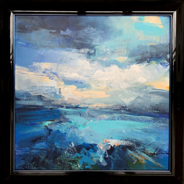 Painting titled "Evening in blue" by Irina Laube, Original Artwork, Acrylic