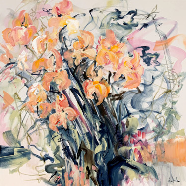 Malerei mit dem Titel "Irises" von Irina Laube, Original-Kunstwerk, Acryl