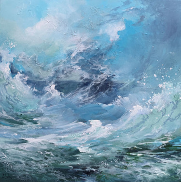 Peinture intitulée "Moving ocean" par Irina Laube, Œuvre d'art originale, Acrylique