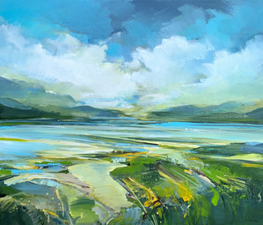 Картина под названием "Landscape in July" - Irina Laube, Подлинное произведение искусства, Акрил