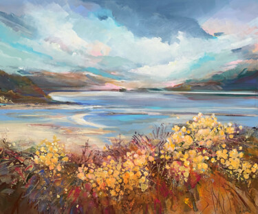 Autumn at the lake Malerei mit dem Titel "Autumn at the lake" von Irina Laube, Original-Kunstwerk, Acryl