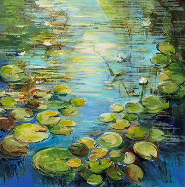 Картина под названием "Summer reflection a…" - Irina Laube, Подлинное произведение искусства, Акрил