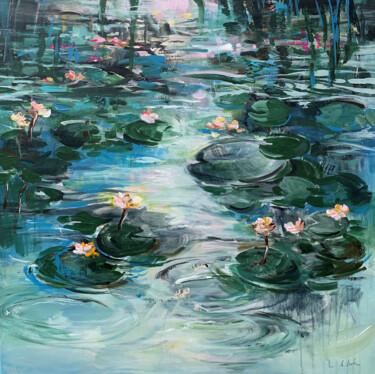 「Water lilly pond」というタイトルの絵画 Irina Laubeによって, オリジナルのアートワーク, アクリル
