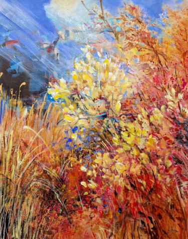 Painting titled "Autumn garden" by Irina Laube, Original Artwork, Acrylic