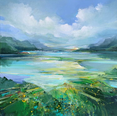 Painting titled "Summer sky" by Irina Laube, Original Artwork, Acrylic