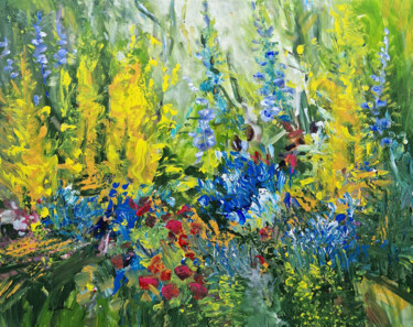 Painting titled "Summer garden I" by Irina Laube, Original Artwork, Acrylic