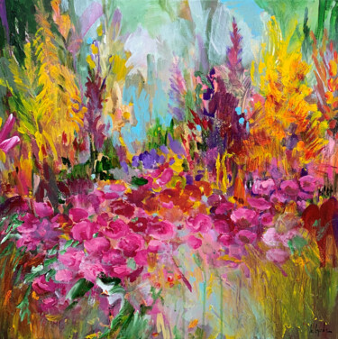 Картина под названием "Summer garden IX" - Irina Laube, Подлинное произведение искусства, Акрил
