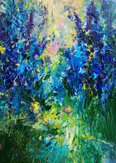 Painting titled "Summer garden IV" by Irina Laube, Original Artwork, Acrylic
