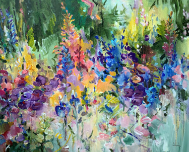 Painting titled "Summer garden VII" by Irina Laube, Original Artwork, Acrylic