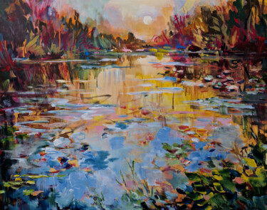 Pittura intitolato "At the pond III" da Irina Laube, Opera d'arte originale, Acrilico