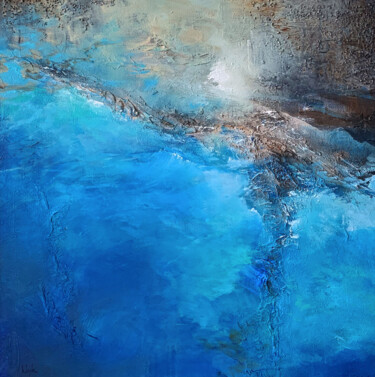 Peinture intitulée "Ocean blue" par Irina Laube, Œuvre d'art originale, Acrylique