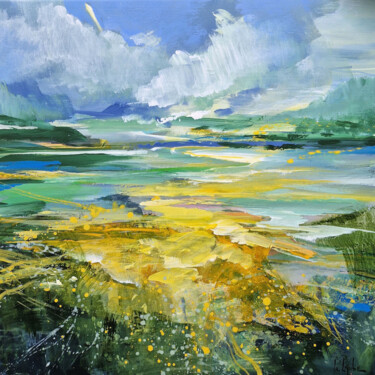 Malarstwo zatytułowany „Summer landscape” autorstwa Irina Laube, Oryginalna praca, Akryl