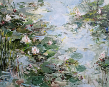 Pittura intitolato "Water lily pond I" da Irina Laube, Opera d'arte originale, Acrilico