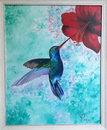 Painting titled "Colibri" by Irina Loskutova, Original Artwork, Acrylic