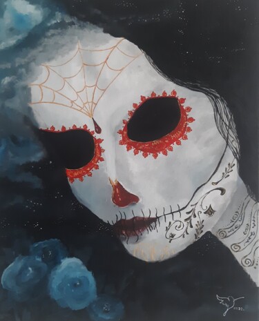Картина под названием "Santa Muerte" - Ирина Лоскутова, Подлинное произведение искусства, Акрил