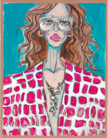 Fashion illustration, THEO Disegno intitolato "Fashion illustratio…" da Irina Matiash, Opera d'arte originale, Acrilico