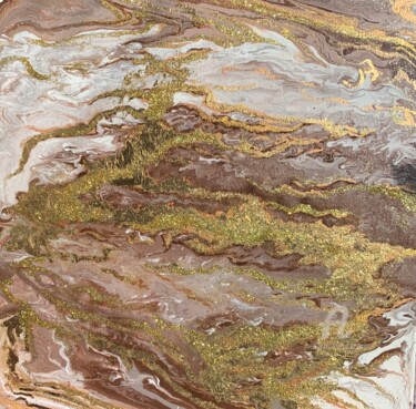 Картина под названием "Шоколадный мрамор (…" - Ирина Матвеева, Подлинное произведение искусства, Акрил