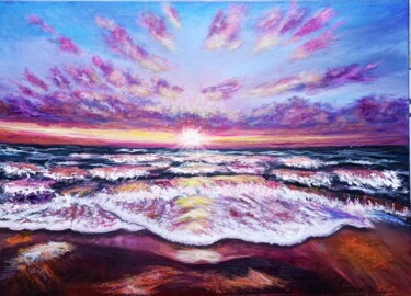 绘画 标题为“Burgundy sunset ove…” 由Irina Minevich, 原创艺术品, 油