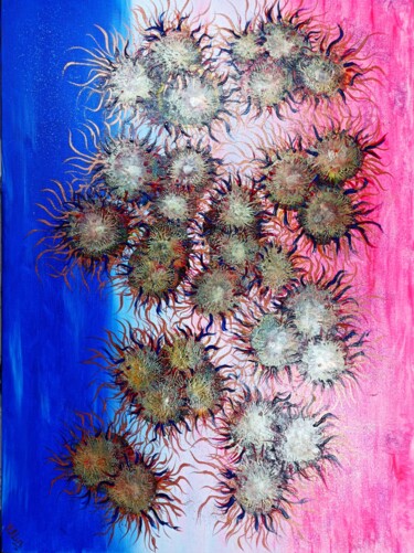 Peinture intitulée "Abstract sea jellyf…" par Irina Minevich, Œuvre d'art originale, Acrylique