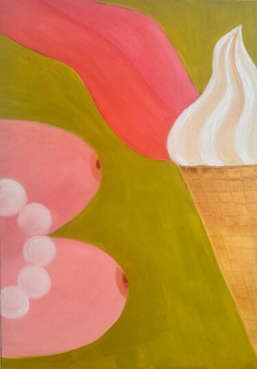 Schilderij getiteld "Удовольствие" door Irina Nikitina, Origineel Kunstwerk, Olie Gemonteerd op Houten paneel