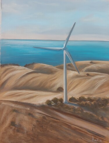 Картина под названием "Wind. Ветер" - Irina Nikulina, Подлинное произведение искусства, Пастель