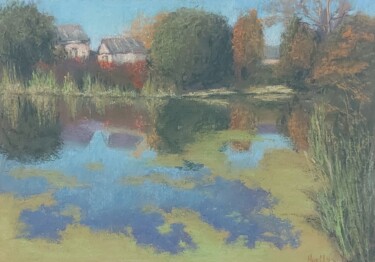 Картина под названием "Осенний пруд. Autum…" - Irina Nikulina, Подлинное произведение искусства, Пастель