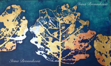 Картина под названием "Листья золотые" - Irina Armor, Подлинное произведение искусства, Масло