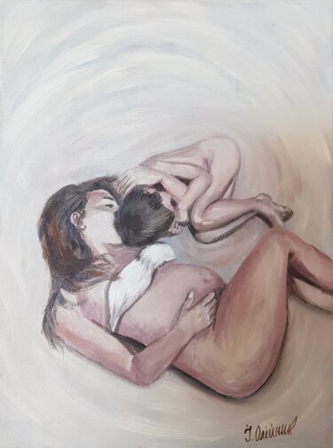 Schilderij getiteld ""Mother and baby".…" door Irina Oleynik, Origineel Kunstwerk, Olie