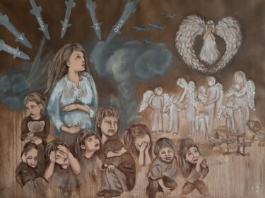 Pintura titulada "Painting even angel…" por Irina Oleynik, Obra de arte original, Oleo