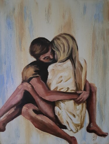 Pittura intitolato ""In the arms". Love…" da Irina Oleynik, Opera d'arte originale, Olio