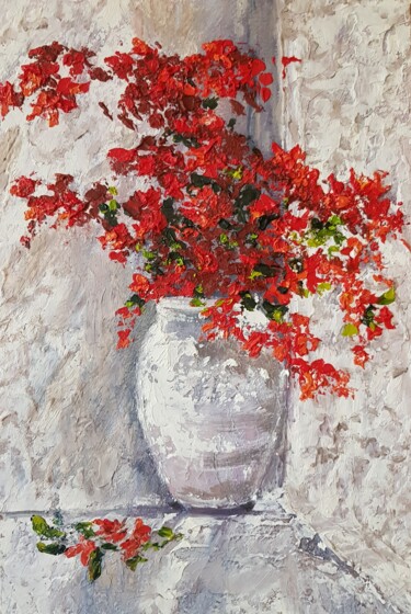 Ζωγραφική με τίτλο "Tropical bougainvil…" από Irina Oleynik, Αυθεντικά έργα τέχνης, Λάδι