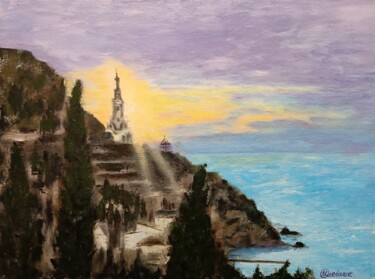 Pintura intitulada "Seascape Sunset pai…" por Irina Oleynik, Obras de arte originais, Óleo