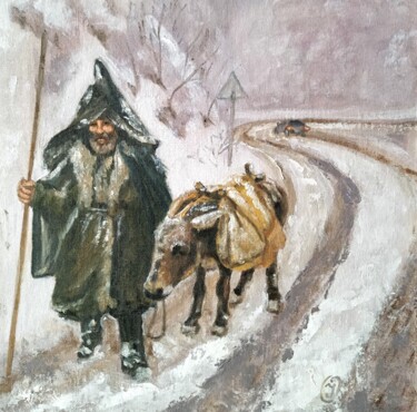 Malerei mit dem Titel "Painting An old man…" von Irina Oleynik, Original-Kunstwerk, Öl