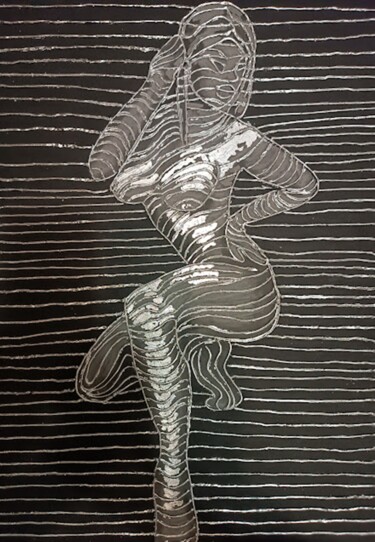 绘画 标题为“Nude woman Black an…” 由Irina Oleynik, 原创艺术品, 丙烯