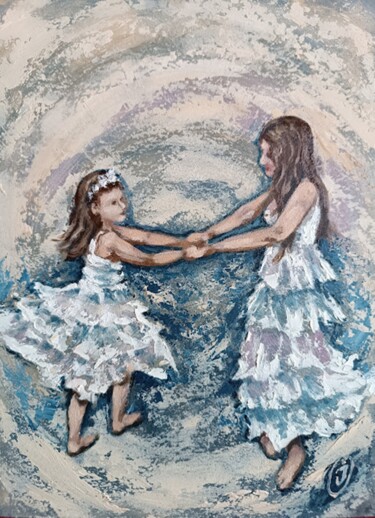 Malerei mit dem Titel "Girl dancing with m…" von Irina Oleynik, Original-Kunstwerk, Öl