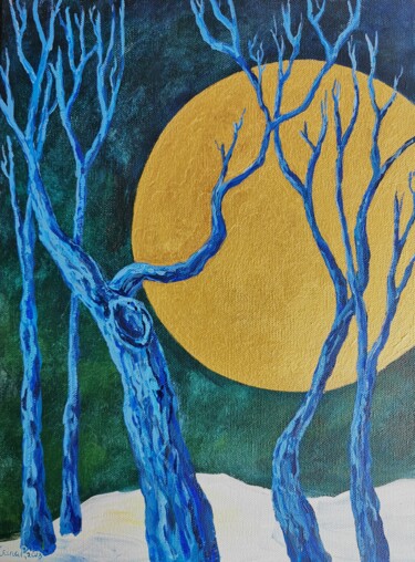 Картина под названием "Forest of Dreams" - Irina Petrova, Подлинное произведение искусства, Акрил Установлен на Деревянная р…