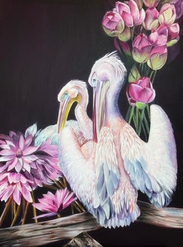Painting titled "Pink love" by Irina Ponna, Original Artwork, Acrylic