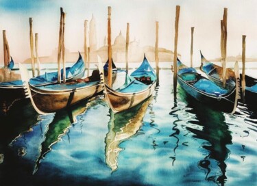Painting titled "Venice" by Irina Ponna, Original Artwork, Watercolor