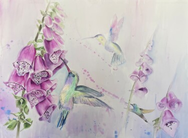 Pintura intitulada "Tender flowers" por Irina Ponna, Obras de arte originais, Aquarela