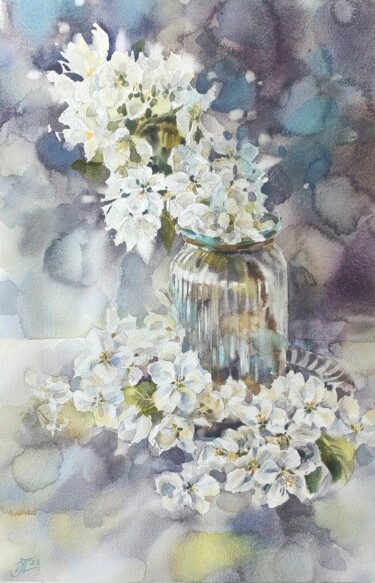 Painting titled "Tenderness. Bouquet…" by Irina Pronina, Original Artwork, Watercolor
