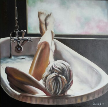 Peinture intitulée "Dans son bain" par Irina R, Œuvre d'art originale, Huile Monté sur Châssis en bois